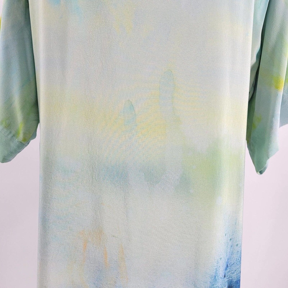 Anthropologie Maeve Painted Silk Watercolor Claire Desjardins Small Mini Dress - Picture 7 of 11